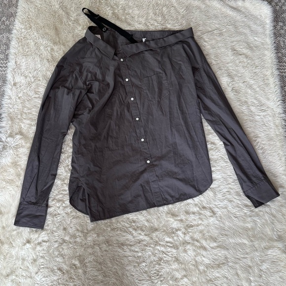 NWT TAKAHIROMIYASHITA TheSoloist. Asymmetric One-Shoulder Button Front Shirt - Picture 6 of 10